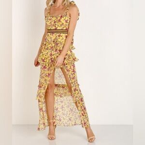 Rent the runway For Love & Lemons Maison Maxi Dress Yellow Floral XS